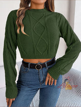 Leisure Solid Color Twist Long Sleeve Sweater