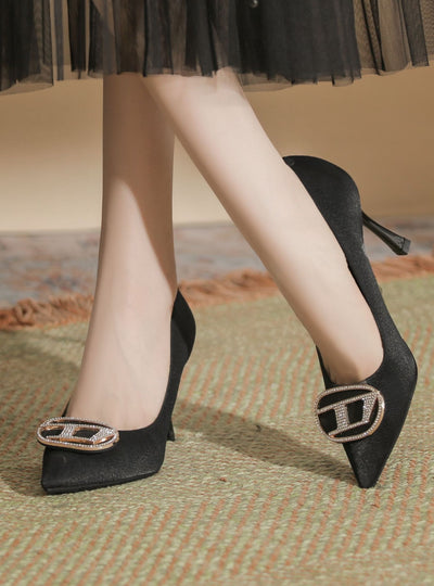 Pointed Shallow Drilling Stiletto Heels Shoes