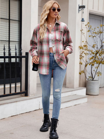 Casual Fashion Street Loose Plaid Shirt