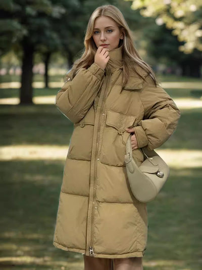 Loose Long Over the Knee Cotton-padded Jacket