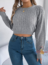 Sexy Backless Button Long Sleeve Sweater