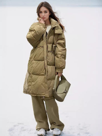 Long Hooded Large Pocket Loose Padded Coat