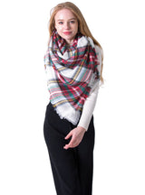 Colorful Plaid Double-sided Cashmere-like Plaid Scarf