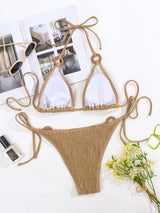 Solid Color Rope Beach Split Bikini