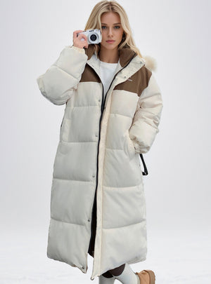 Loose Hooded Mid-length Cotton-padded Jacket Coat