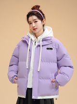 Fake Two-piece Hooded Padded Cotton-padded Coat