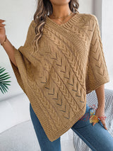 Casual Solid Color Twist Loose Cloak Sweater Coat