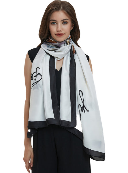 White Chiffon Thin Scarf Shawl