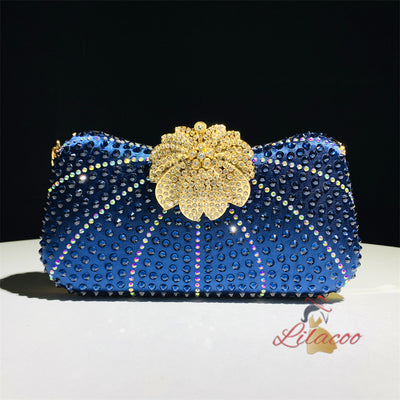 Chain Slung Rhinestone Handbag