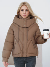 Short Hooded Slim Thickened Cotton-padded Jacket