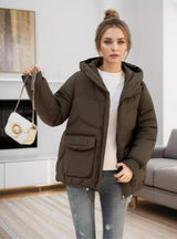 Loose Short Hooded Padded Down Jacket Coat