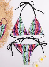 Leopard Snake Three-piece Bikini