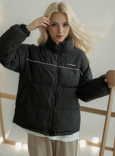 Short Stitching Cotton-padded Jacket Coat