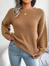 Leisure Lantern Long Sleeve Knitted Sweater