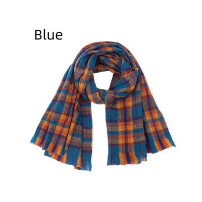 Warm Shawl Prickly Plaid Scarf