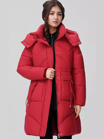 Waist Thickening Hooded Cotton-padded Jacket