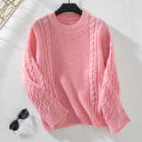 Casual Twist Solid Color Pullover Sweater