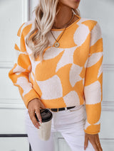 Casual Contrast Color Pullover Curling Sweater