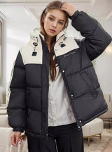 Hooded Short Cotton-padded Jacket Coat