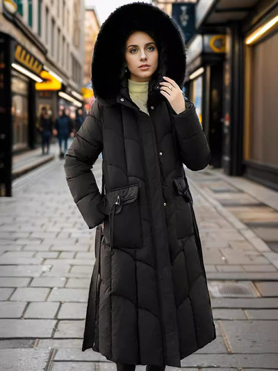 Long Slim Over the Knee Thickened Cotton-padded Jacket