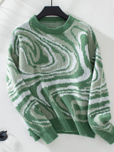 Abstract Pattern Jacquard Sweater