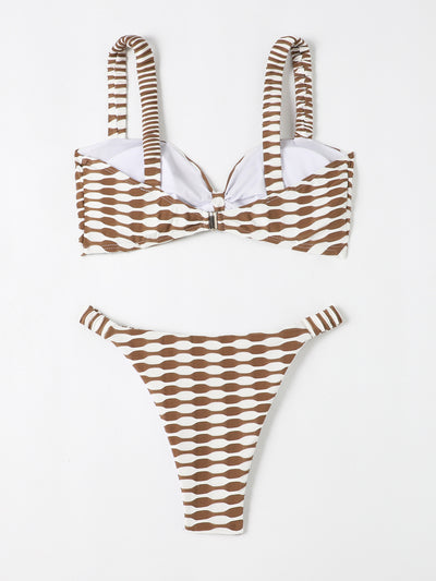 Sexy Printed Tube Top Bikini Swimsuit