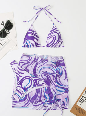 Sexy Split Swimsuit Printed Bikini