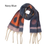 Thickened Jacquard Thick Tassel Gradient Polka-dot Scarf