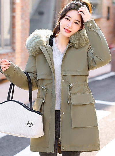 Mid-length Cotton-padded Jacket Coat