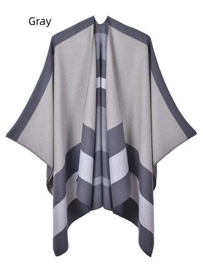 Double-sided Scarf Shawl Striped Cloak