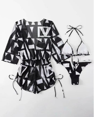 Digitally Printed Three-piece Beach Bikini