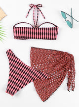 Sexy Printed Three-piece Split Swimsuit Bikini