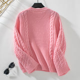 Casual Twist Solid Color Pullover Sweater