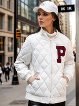 Rhombic Letters Retro Cotton-padded Jacket