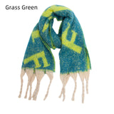 Thickened Tassel Jacquard Letter Scarf