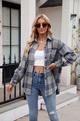 Thousand Plaid Button Woolen Shirt