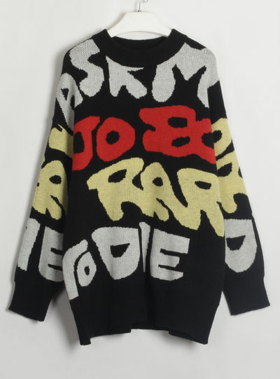 Loose Letter Round Neck Sweater