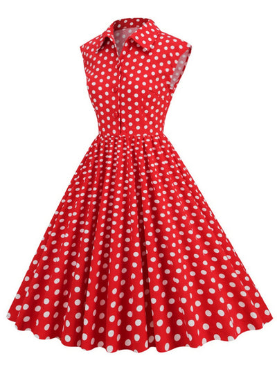 Women Polka Dot Retro Dress