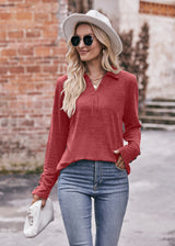 Casual Polo Button Long Sleeve Shirt