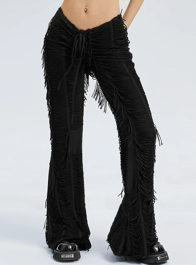 Irregular Horn Slacks Tassels Pant