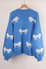 Round Neck Long Sleeve Bow Sweater