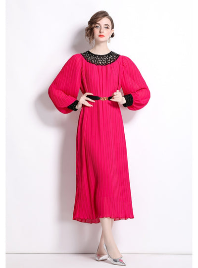 Loose and Slim Fashion Pleated Dress