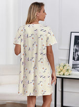 Short-sleeved Print Loose Pajamas