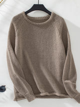 Solid Color Loose Round Neck Sweater