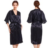 Solid Color Smooth Robe Bathrobe