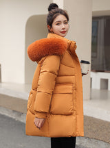 Long Thick Detachable Hat Cotton-padded Coat