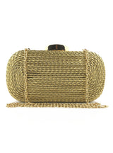 Hand-woven PU Chain Clutch Bag