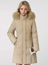 Mid-length Stand-up Collar Slim Cotton-padded Jacket