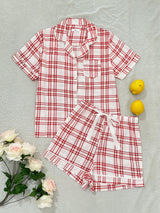 Summer Short Sleeve Shorts Suit