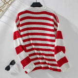 Casual Striped Color Matching Pullover Sweater